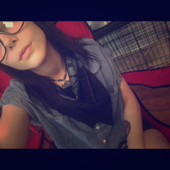 Jean short sleeve button down shirt - Picture 1 of 1